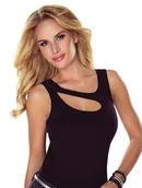 Koszulki i topy damskie - Ilona Koszulka Dekolt Łezka Czarna Xl - miniaturka - grafika 1