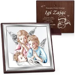 Kwadratowy obrazek z nadrukiem dla dziecka z okazji narodzin - Pamiątka Chrztu Świętego - miniaturka - grafika 1
