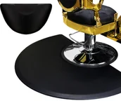Pozostałe akcesoria fryzjerskie - Profesjonalna mata fryzjerska barberska antypoślizgowa pod fotel włosy półokrągła czarna - miniaturka - grafika 1