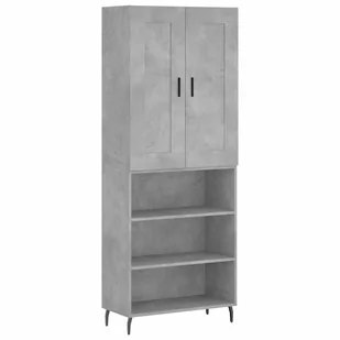Witrynka, szarość betonu 69,5x34x180 cm materiał drewnopochodny Lumarko! - Witryny - miniaturka - grafika 3