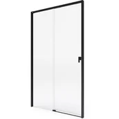 Ścianki i drzwi prysznicowe - Roca Metropolis-N drzwi prysznicowe 140 cm MaxiClean czarny/szkło przezroczyste AMP1314016M - miniaturka - grafika 1
