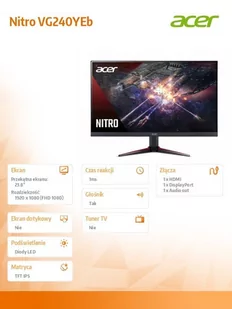 Acer 24 cale Nitro VG240YEb mipx IPS/100Hz/1ms - Monitory - miniaturka - grafika 9