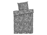 Pościel - LIVARNO home Pościel dwustronna z mikrowłókna satynowego, 140 x 200 cm (Szary/liście) - miniaturka - grafika 1