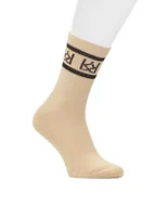 Skarpetki damskie - Bawełniane beżowe skarpety w monogramy KAZAR - 38_41 - miniaturka - grafika 1