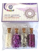 Pasmanteria - Brokat sypki 4x3g buteleczki szklane - Migotliwy wrzos - miniaturka - grafika 1