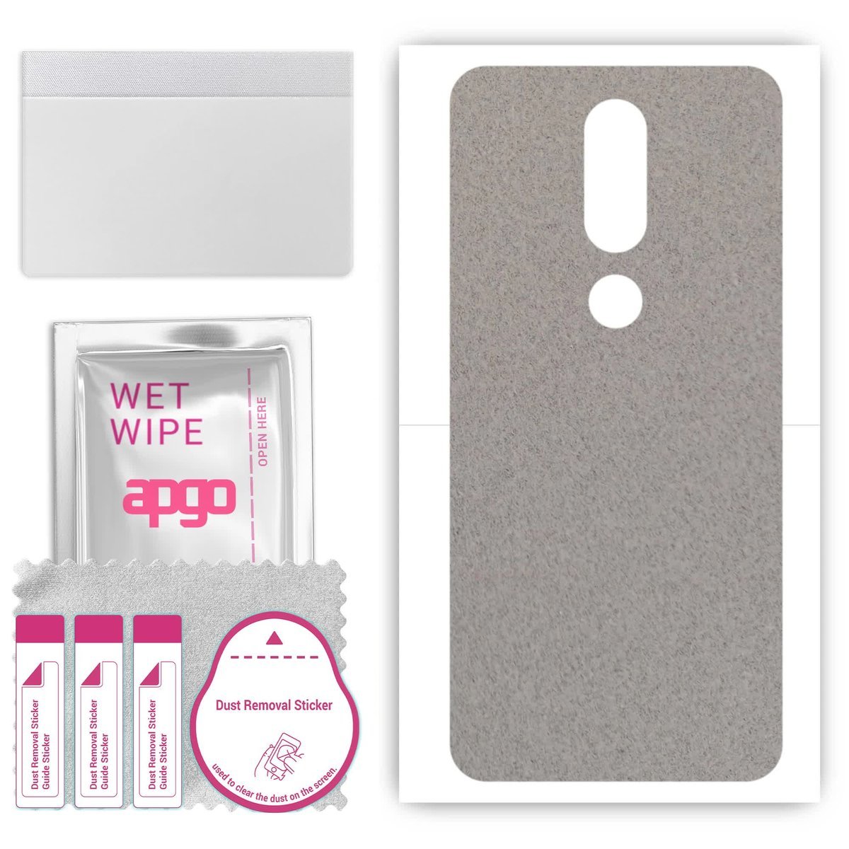 Folia naklejka skórka strukturalna na TYŁ Zamsz do Nokia 6.1 Plus (Nokia X6) - Zamsz Szary - apgo SKINS