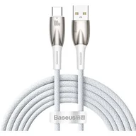 Kable - Baseus Glimmer Series kabel do szybkiego ładowania USB-A - USB-C 100W 480Mb/s 2m biały - miniaturka - grafika 1