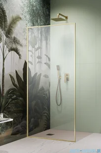 Radaway Modo F SL Brushed Gold II kabina Walk-in 95x216cm lewa Szczotkowane Złoto szkło przejrzyste 10419095-99-01L - Kabiny prysznicowe - miniaturka - grafika 1