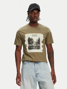 Hunter T-Shirt Duart Graphic HARM0033251 Khaki Regular Fit - Koszulki męskie - miniaturka - grafika 1