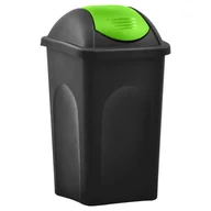 Kosze na śmieci - FENIKS vidaXL z uchylną klapą, 60 L, czarno-zielony vidaXL - miniaturka - grafika 1