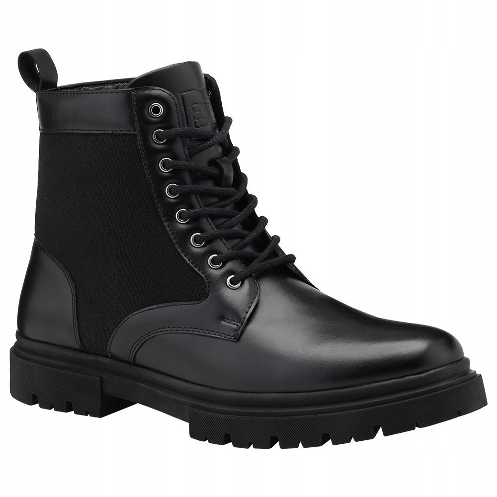Buty męskie trapery wysokie trzewiki czarne Ombre OM-FOBO-0174 V1 roz. 41