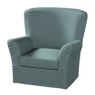 Pokrowce na meble - Pokrowiec na fotel Tomelilla wysoki z zakładkami, City, szary błękit szenil, 78x60x88 cm - miniaturka - grafika 1