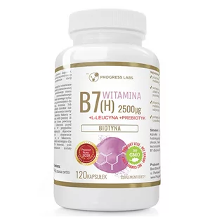 PROGRESS LABS PROGRESS LABS Witamina B7 (H) 2500mcg 120caps - Witaminy i minerały - miniaturka - grafika 1