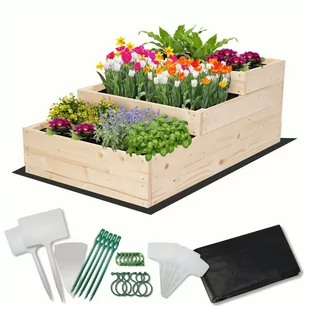 Skrzynia na warzywa warzywniak grządka drewniany 60x90 ZESTAW EKO / Wamar-Sosenka - Szklarnie ogrodowe - miniaturka - grafika 1