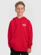 Bluzy dla chłopców - 4F Bluza dresowa nierozpinana z kapturem chłopięca - czerwona 158/164 (12-14 lat) - miniaturka - grafika 1