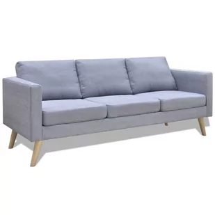 vidaXL Jasno szara 3 osobowa, materiałowa sofa - Sofy i kanapy vidaXL Jasno szara 3 osobowa, materiałowa sofa - Sofy i kanapy - miniaturka - grafika 1