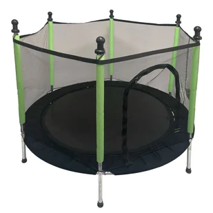 Trampolina do domu ogrodu dla dzieci siatka piłki 140cm 55inch zielona Kik Sp. z o. o. Sp. k. - Trampoliny - miniaturka - grafika 1