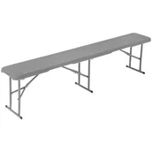 Ławki ogrodowe - Ławka cateringowa bankietowa 183x28x43cm szara - miniaturka - grafika 1