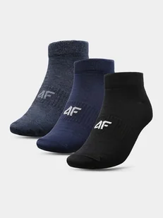 Skarpetki casual niskie (3-pack) uniseks 4F  4F 4FWAW24USOCU380-92S Granatowy Czarny Niebieski - Skarpetki męskie - miniaturka - grafika 1