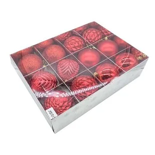 Bombki plastikowe 10 cm czerwone 12 szt. - Bombki - miniaturka - grafika 1