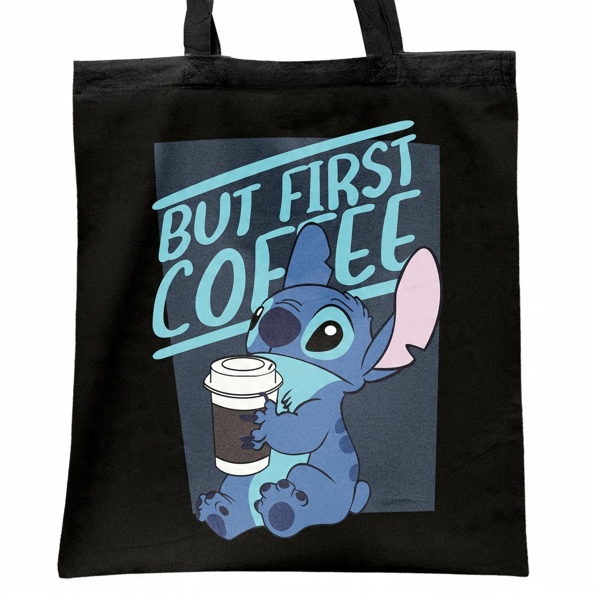 Torba bawełniana czarna na zakupy Stitch Lilo i Stich Dla Fanów