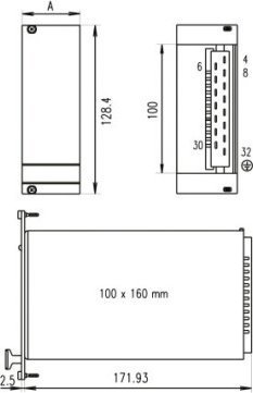 Obudowa serwerowa SCHROFF SCHROFF Panel przedni zasilacza do PSG, podwójny, 3 HE, 14 HE, ekranowany, 2,5 mm, Al, przód anodowany, tył przewodzący