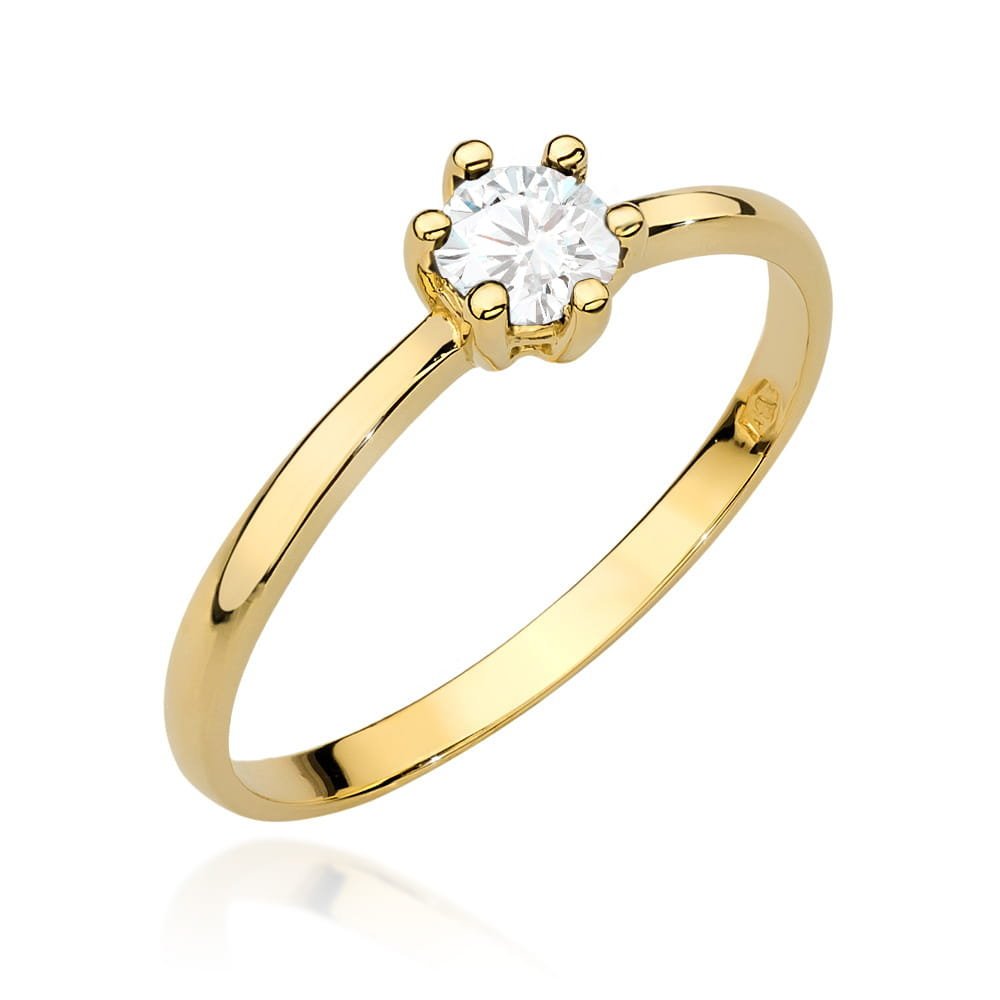 Złoty pierścionek Diament 0,30ct żółte złoto pr. 585