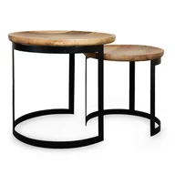 Ławy i stoliki kawowe - Zestaw Stolików Kawowych Harvey 53X51/43X43 Homla - miniaturka - grafika 1