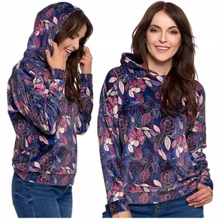 Bluza Damska Welurowa z Kapturem Kieszeń Kangurka Miękka Wygodna MORAJ XL - Bluzy damskie - miniaturka - grafika 1