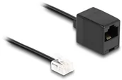 Kable miedziane - DeLOCK Telephone Cable RJ11 plug to RJ45 jack black 5 m, 5 m, RJ-11, RJ-45, Black, Male, Female 88095 - miniaturka - grafika 1