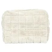 Pojemniki łazienkowe - Fernity Kosmetyczka futrzana kremowa - miniaturka - grafika 1