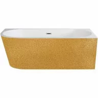 Wanny - Besco WA-170-ZPZL ZOYA GLAM ZŁOTA Wanna wolnostojąca przyścienna syfon z przelewem chrom 170x80 prawa - miniaturka - grafika 1