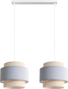 Lampa wisząca Solar Lampa wisząca sufitowa żyrandol BOHO len i szary 2 żarówki - Lampy sufitowe - miniaturka - grafika 1