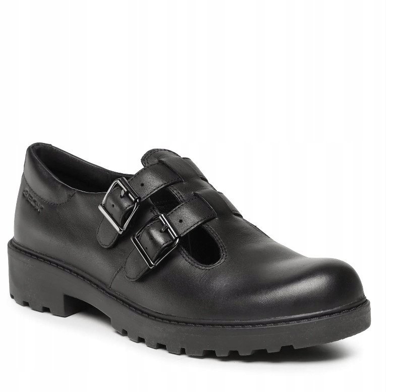 Geox Półbuty Damskie Czarne Skórzane Logo 33 Ż5p