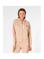 Bluzy damskie - Bluza dresowa damska RIP CURL Wave Shapers Zip Through - beżowy S - miniaturka - grafika 1
