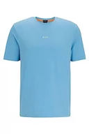 Koszulki męskie - BOSS TChup Relaxed-Fit T-shirt męski z bawełny ze stretchu z nadrukiem logo, Open Blue493, XL - miniaturka - grafika 1
