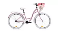 Rowery - Goetze, Rower Miejski Style 28" 1 Bieg Lilac Biały, Kosz - miniaturka - grafika 1