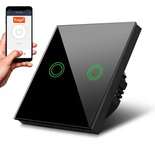 Maclean Dotykowy włącznik światła podwójny Wi-Fi SMART MCE714B Czarny - Żarówki LED - miniaturka - grafika 1