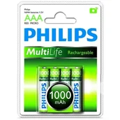 Ładowarki i akumulatory - AKUMULATOR AAA HR03 1000 mAh PHILIPS 4szt. - miniaturka - grafika 1