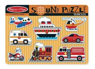 Melissa & Doug Puzzle dźwiękowe Pojazdy - Układanki dla dzieci - miniaturka - grafika 1