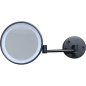 Lusterka do makijażu - Stella, Lusterko kosmetyczne okrągłe ścienne z podświetleniem LED czarne 22.00730-B - miniaturka - grafika 1
