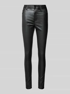 Jeansy z wysokim stanem o kroju slim fit z błyszczącą powłoką model ‘DANA’ - Spodnie damskie - miniaturka - grafika 1