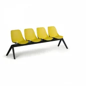 Inne meble biurowe - B2B Partner Plastikowa ławka do poczekalni MONOSHELL, 4-miejscowa, zielona 300573 - miniaturka - grafika 1