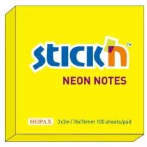 Hopax Notes samoprzylepny 76 mm x 76 mm żółty neonowy - Notesy i bloczki - miniaturka - grafika 2