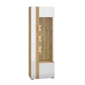 Witryny - Witryna skandynawska ADAGIO 02P dąb castello/biały połysk - miniaturka - grafika 1