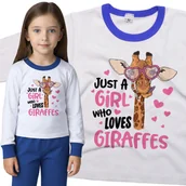Piżamy dla dziewczynek - Piżama dziecięca Dziewczyna Która Kocha Żyrafy 110/116 - VoloDonum - miniaturka - grafika 1