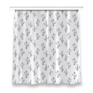 Zasłona na taśmę wzór 150x160 Kaktusy czarno-białe, Fabricsy - Zasłony - miniaturka - grafika 1