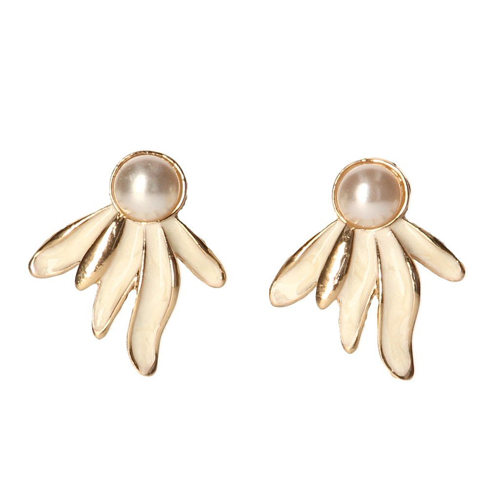 Klipsy do uszu złote z perełką