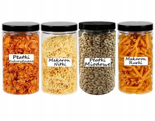 Pojemniki na żywność słoik makaron 1,25L +etykiety - Pojemniki kuchenne - miniaturka - grafika 1