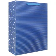 Opakowania i torebki na prezenty - SPARKLEZ Torba prezentowa niebieska w paski, rozmiar S - miniaturka - grafika 1